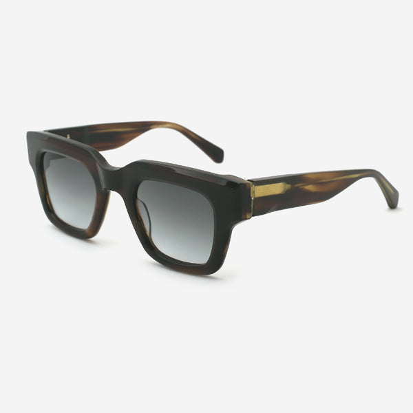 Retro Square Thick Acetate Unisex Sunglasses 24A8300