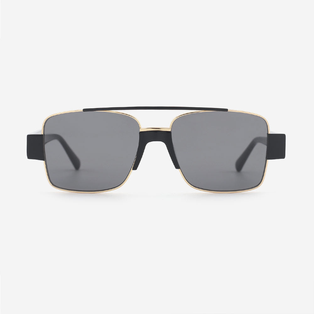 Modern Square Metal and Acetate Unisex Sunglasses 24M7021