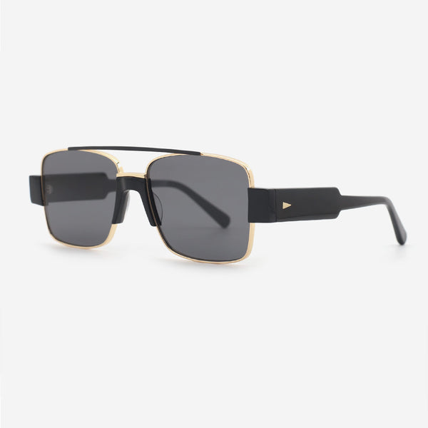 Modern Square Metal and Acetate Unisex Sunglasses 24M7021