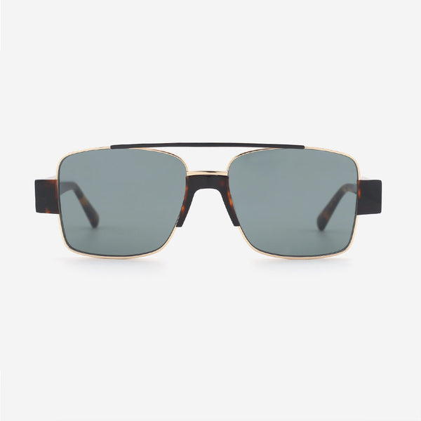 Modern Square Metal and Acetate Unisex Sunglasses 24M7021