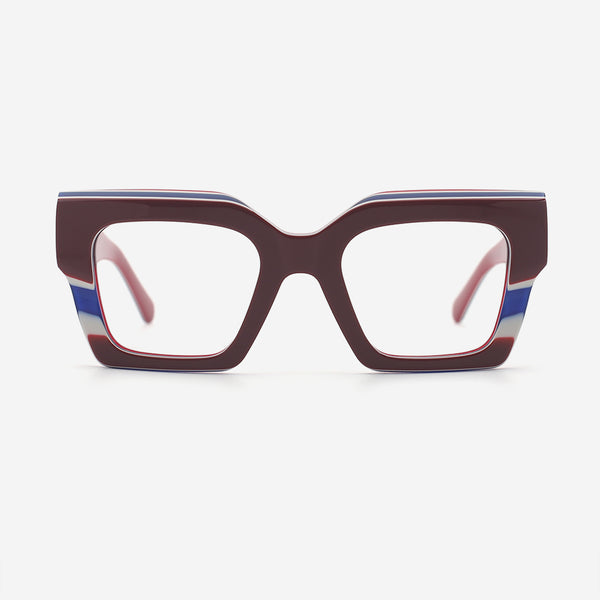 Square Thick Bevel Acetate Unisex Optical Frames 25A3183