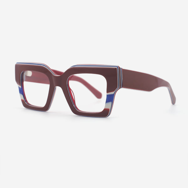 Square Thick Bevel Acetate Unisex Optical Frames 25A3183