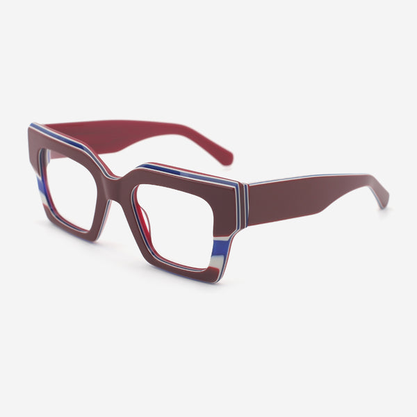 Square Thick Bevel Acetate Unisex Optical Frames 25A3183