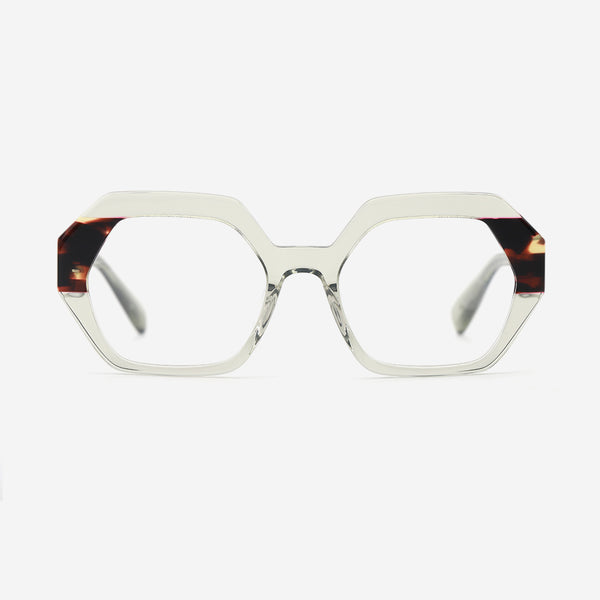 Three-dimensional Polygon Laminated Acetate Unsiex Optical Frames 25A3231