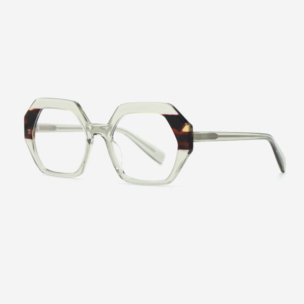 Three-dimensional Polygon Laminated Acetate Unsiex Optical Frames 25A3231