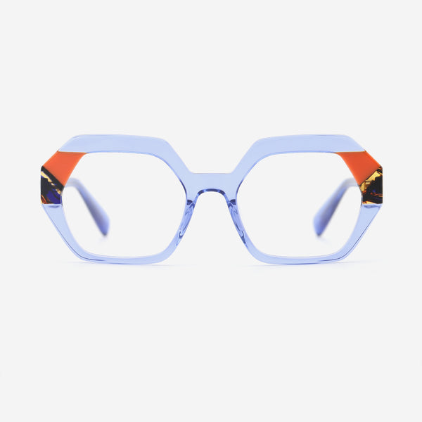 Three-dimensional Polygon Laminated Acetate Unsiex Optical Frames 25A3231