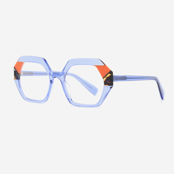 Three-dimensional Polygon Laminated Acetate Unsiex Optical Frames 25A3231