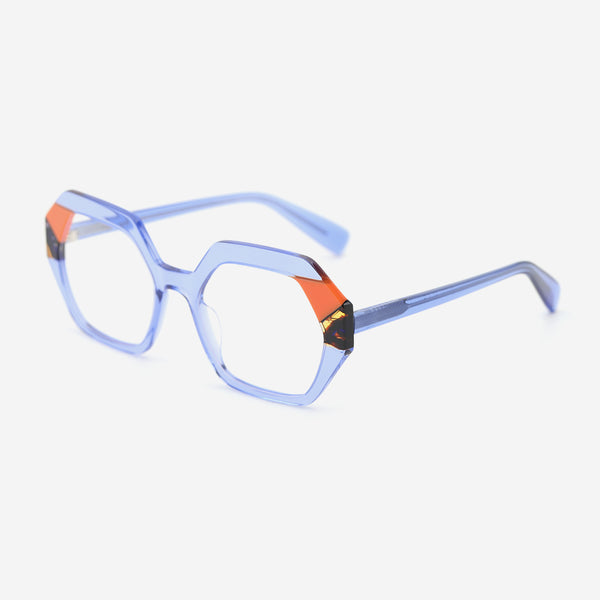 Three-dimensional Polygon Laminated Acetate Unsiex Optical Frames 25A3231