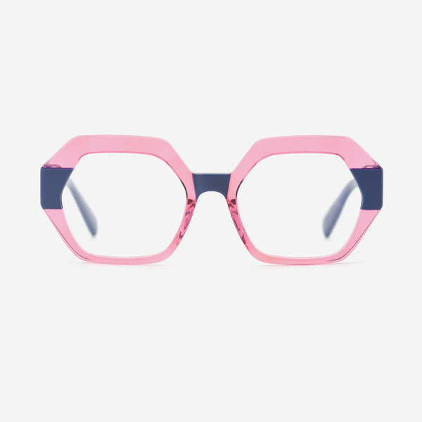 Three-dimensional Polygon Laminated Acetate Unsiex Optical Frames 25A3231