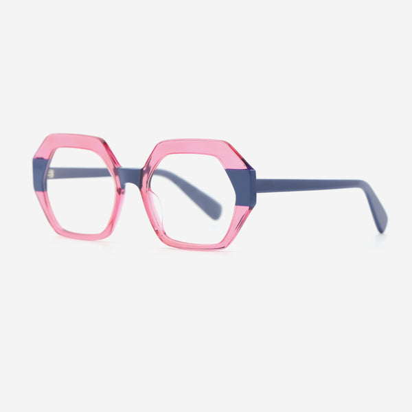 Three-dimensional Polygon Laminated Acetate Unsiex Optical Frames 25A3231