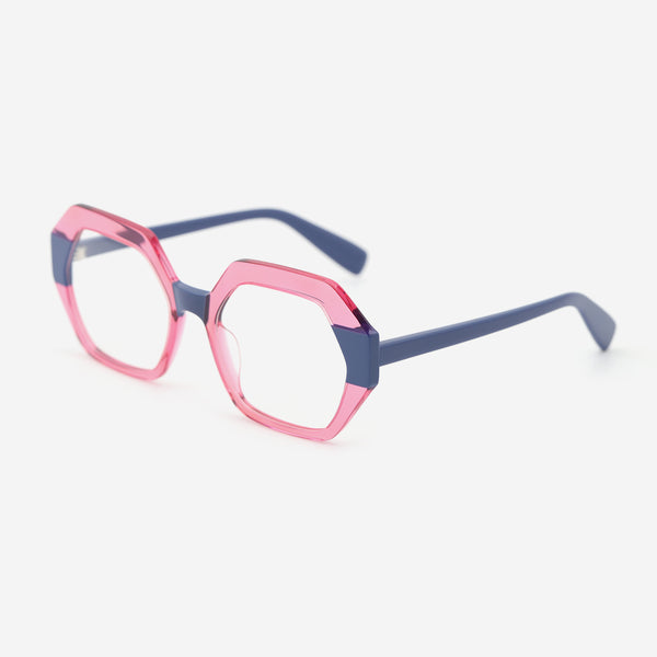 Three-dimensional Polygon Laminated Acetate Unsiex Optical Frames 25A3231