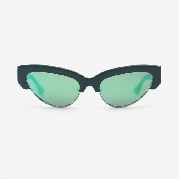 Cat-Eye Acetat And Metal Combined Female Sunglasses 25A8018