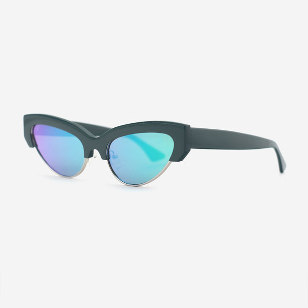 Cat-Eye Acetat And Metal Combined Female Sunglasses 25A8018