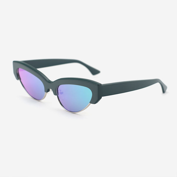 Cat-Eye Acetat And Metal Combined Female Sunglasses 25A8018