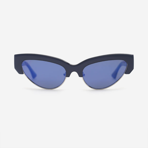 Cat-Eye Acetat And Metal Combined Female Sunglasses 25A8018