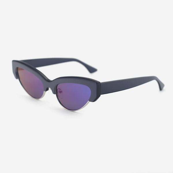 Cat-Eye Acetat And Metal Combined Female Sunglasses 25A8018