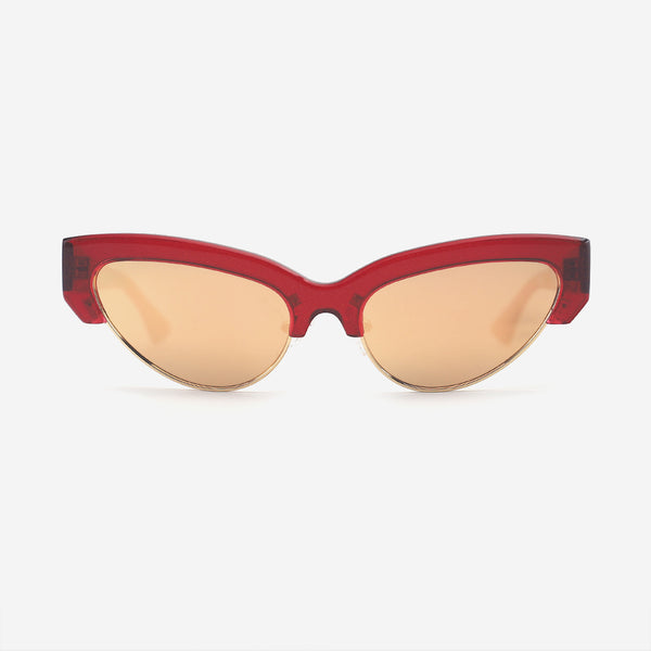 Cat-Eye Acetat And Metal Combined Female Sunglasses 25A8018
