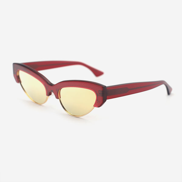 Cat-Eye Acetat And Metal Combined Female Sunglasses 25A8018