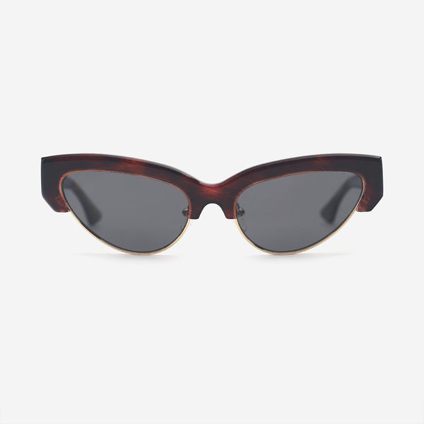 Cat-Eye Acetat And Metal Combined Female Sunglasses 25A8018