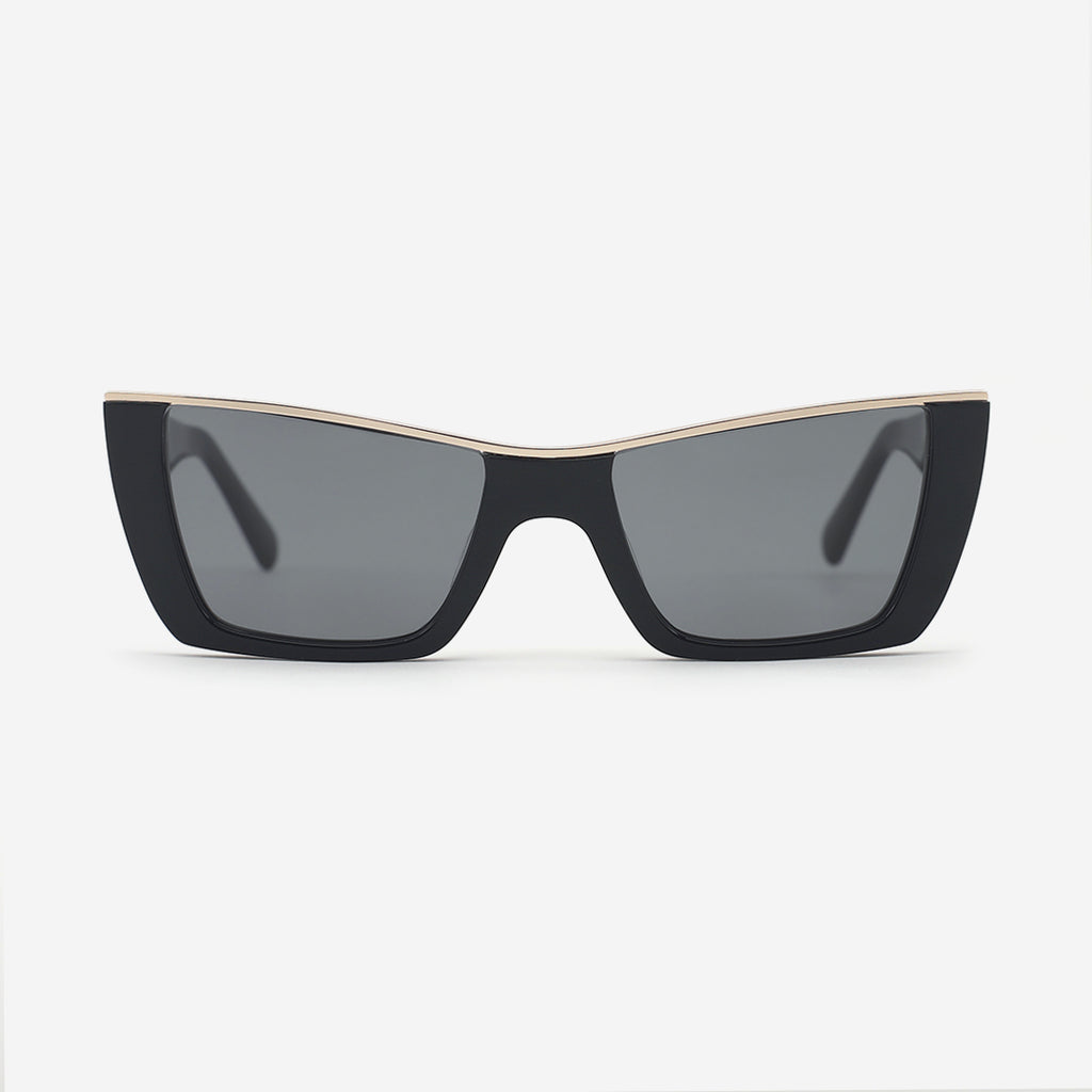 Cat Eye Acetate And Metal Combined Female Sunglasses 25A8020
