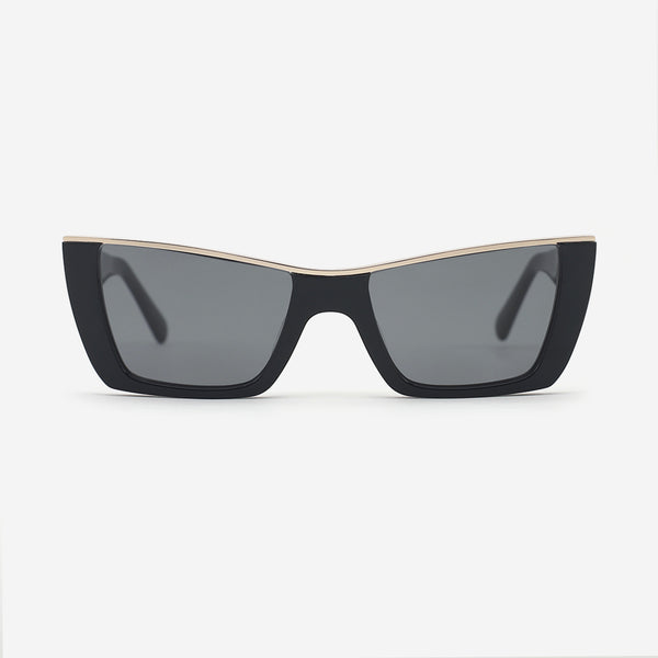 Cat Eye Acetate And Metal Combined Female Sunglasses 25A8020