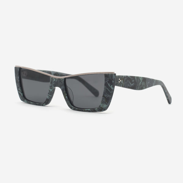 Cat Eye Acetate And Metal Combined Female Sunglasses 25A8020