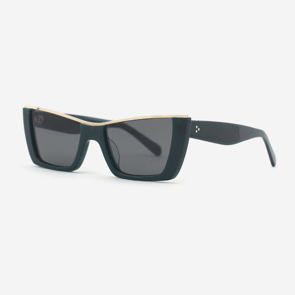 Cat Eye Acetate And Metal Combined Female Sunglasses 25A8020