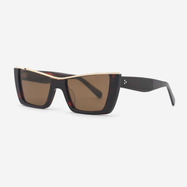 Cat Eye Acetate And Metal Combined Female Sunglasses 25A8020