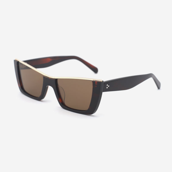 Cat Eye Acetate And Metal Combined Female Sunglasses 25A8020