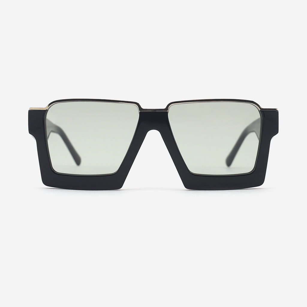 Irregular Acetate and Metal Combined Unisex Sunglasses 25A8021