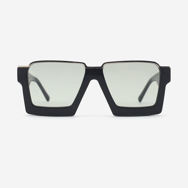 Irregular Acetate and Metal Combined Unisex Sunglasses 25A8021
