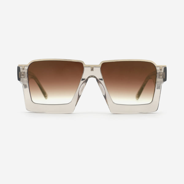 Irregular Acetate and Metal Combined Unisex Sunglasses 25A8021