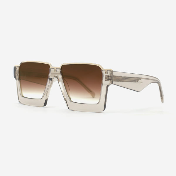 Irregular Acetate and Metal Combined Unisex Sunglasses 25A8021