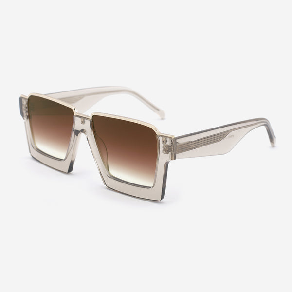 Irregular Acetate and Metal Combined Unisex Sunglasses 25A8021