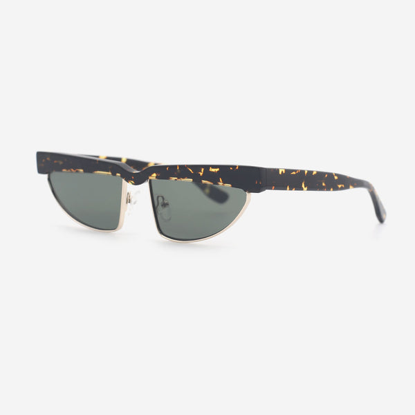 Cat Eye Acetate And Metal Combined Female Sunglasses 25A8049