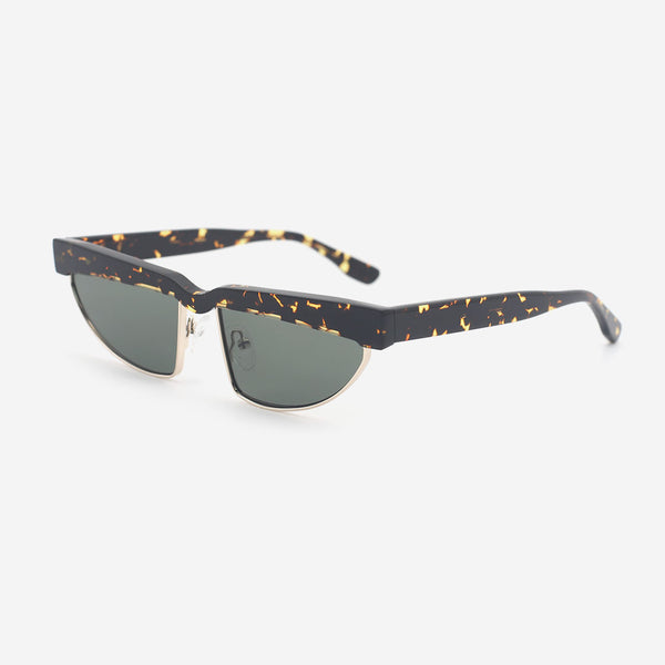 Cat Eye Acetate And Metal Combined Female Sunglasses 25A8049