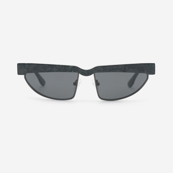 Cat Eye Acetate And Metal Combined Female Sunglasses 25A8049