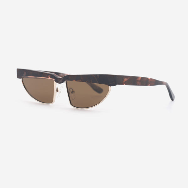 Cat Eye Acetate And Metal Combined Female Sunglasses 25A8049