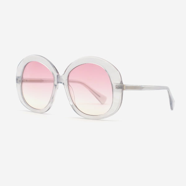 Chic Round Acetate Women's Sunglasses 25A8054