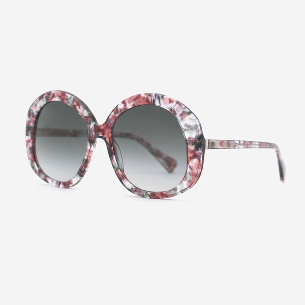 Chic Round Acetate Women's Sunglasses 25A8054