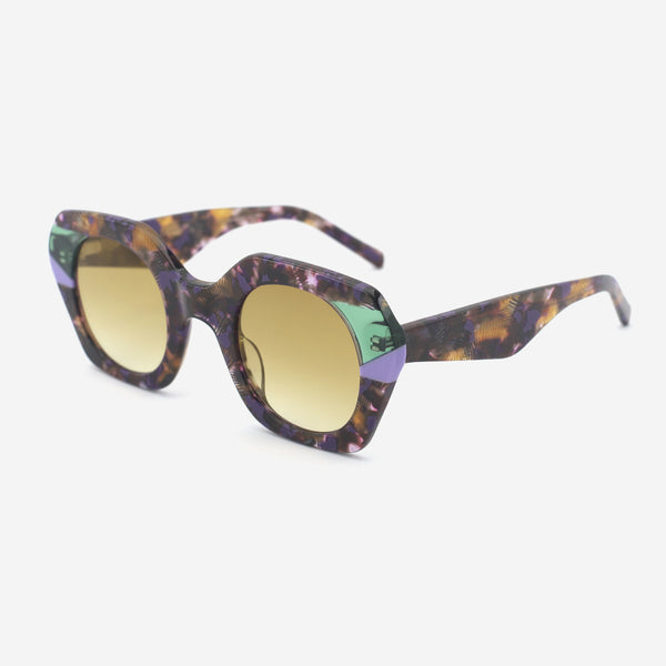Polygon Laminated Acetate Women's Sunglasses 25A8064
