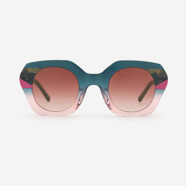 Polygon Laminated Acetate Women's Sunglasses 25A8064