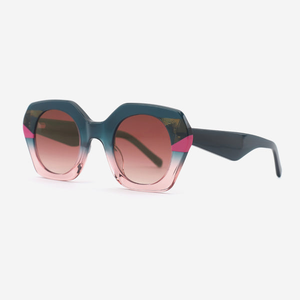 Polygon Laminated Acetate Women's Sunglasses 25A8064