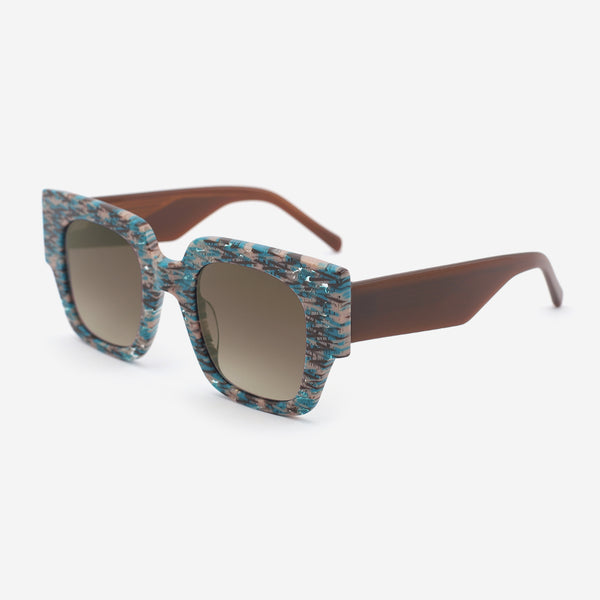 Retro Square Acetate Unisex Sunglasses 25A8068