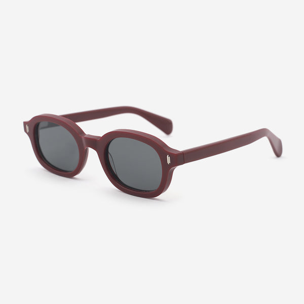 Retro Oval Acetate Unisex Sunglasses 25A8098