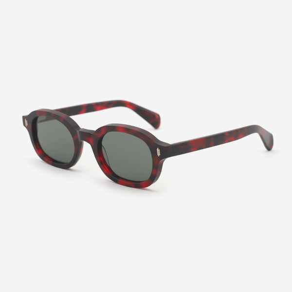 Retro Oval Acetate Unisex Sunglasses 25A8098