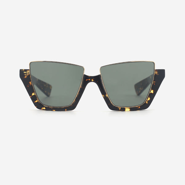 Cat Eye Acetate And Metal Combined Female Sunglasses 25A8122