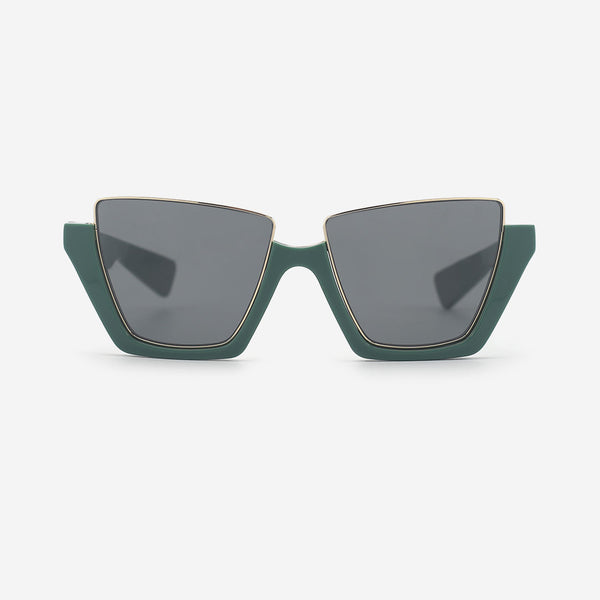 Cat Eye Acetate And Metal Combined Female Sunglasses 25A8122