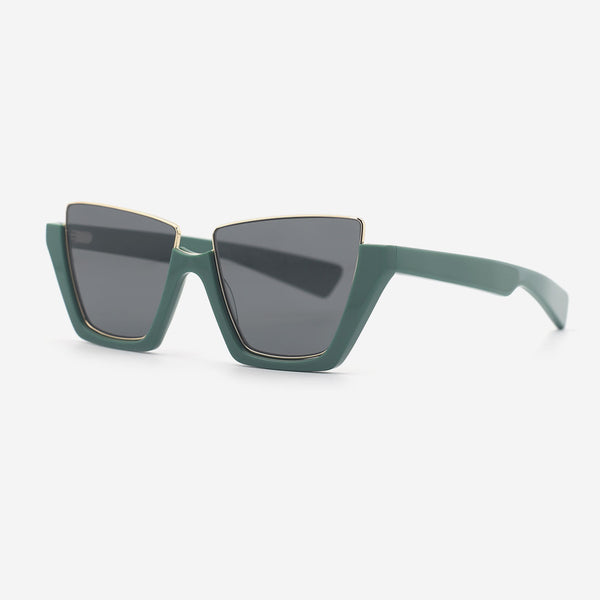 Cat Eye Acetate And Metal Combined Female Sunglasses 25A8122