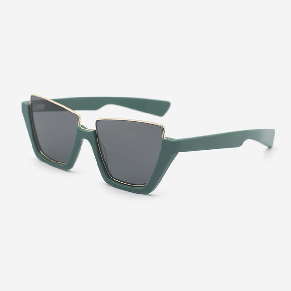 Cat Eye Acetate And Metal Combined Female Sunglasses 25A8122